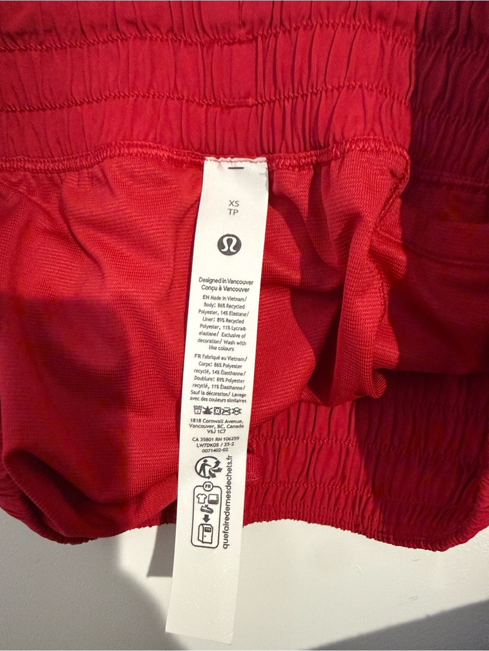 Women’s Ruffle Active Shorts - Red - Picture 3 of 3